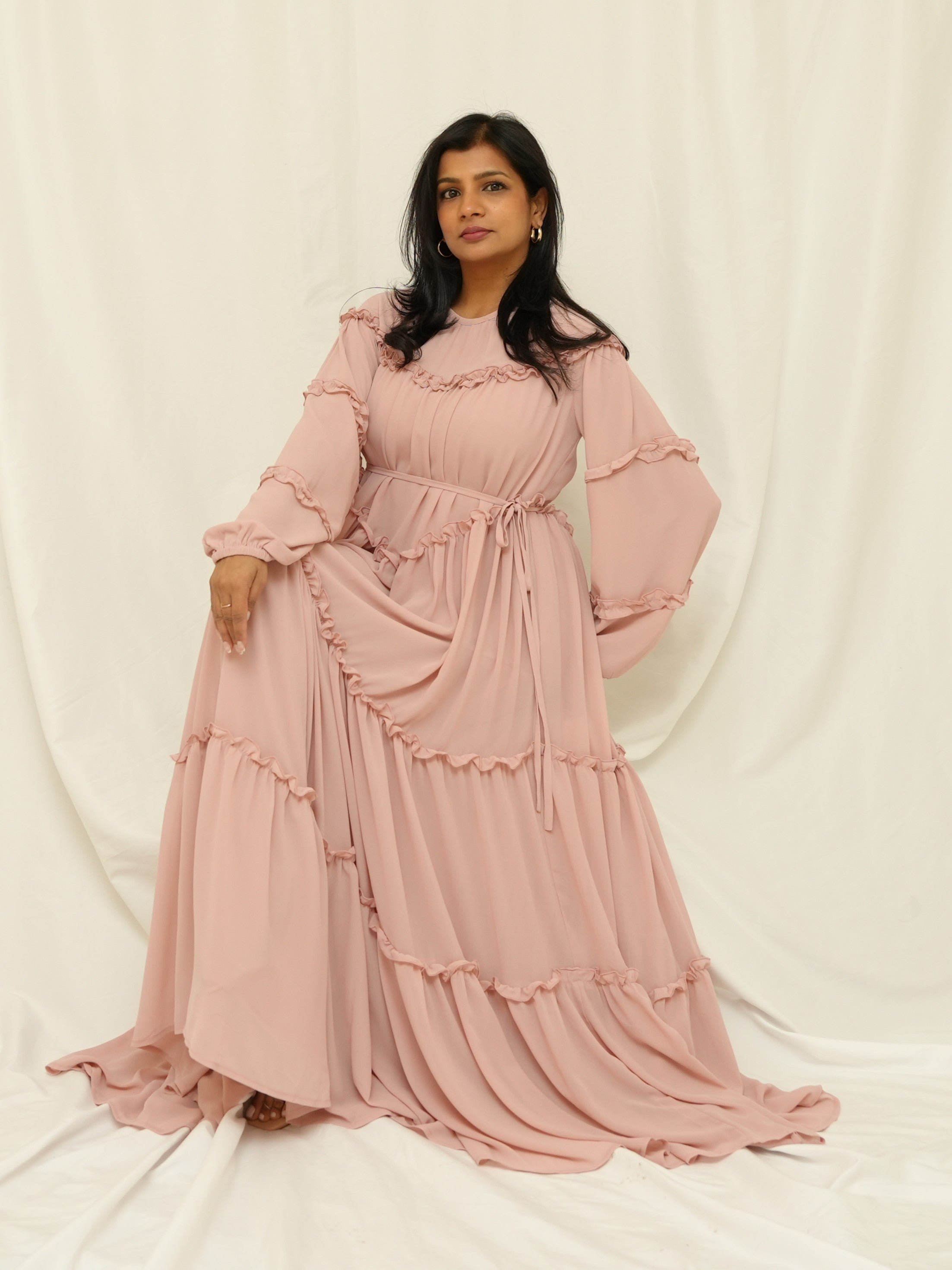 Blush Ruffle Maxi Dress – ANUMTA