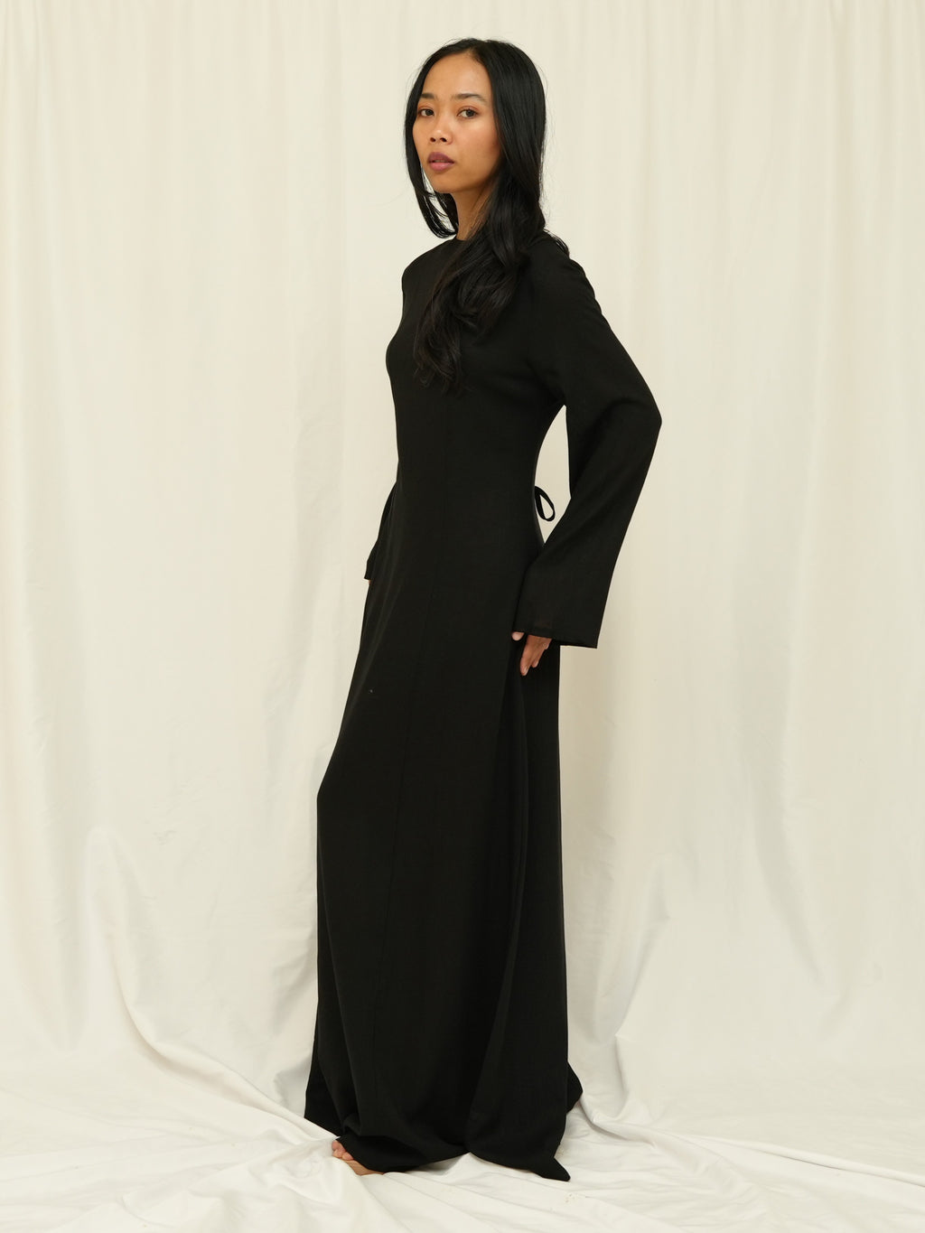 Black Structured Maxi Dress