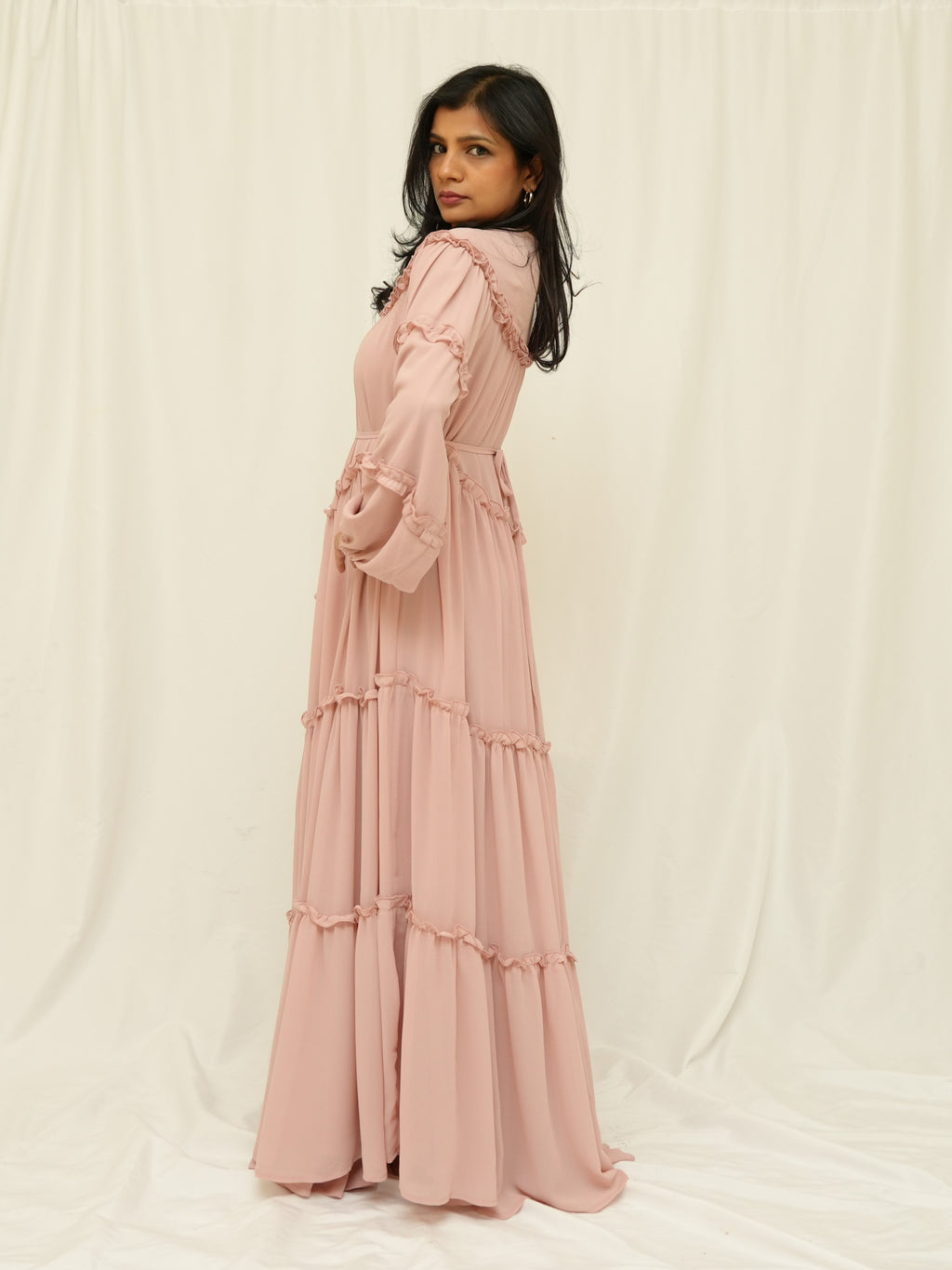 Blush Ruffle Maxi Dress