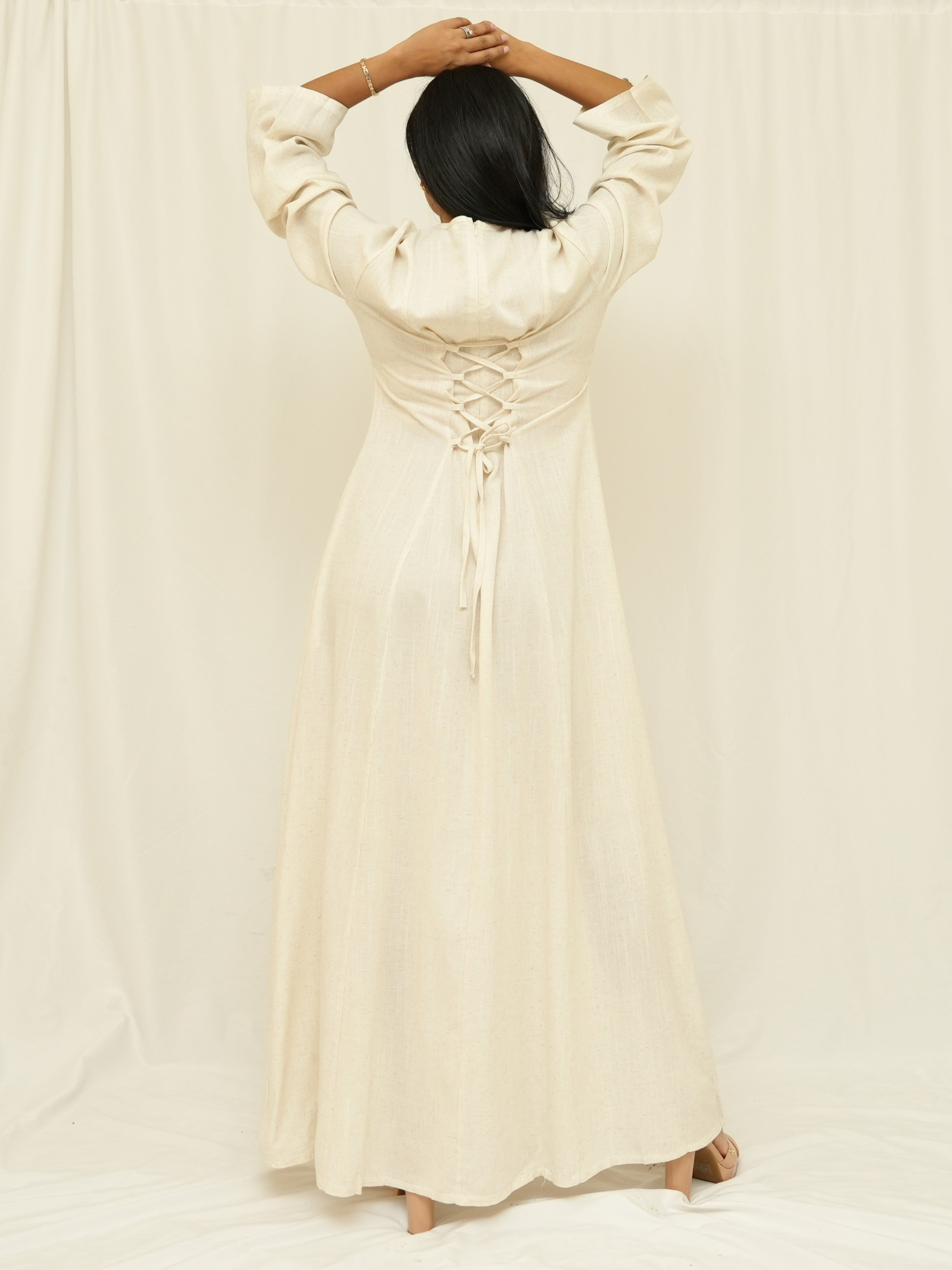Ivory Structured Maxi Dress