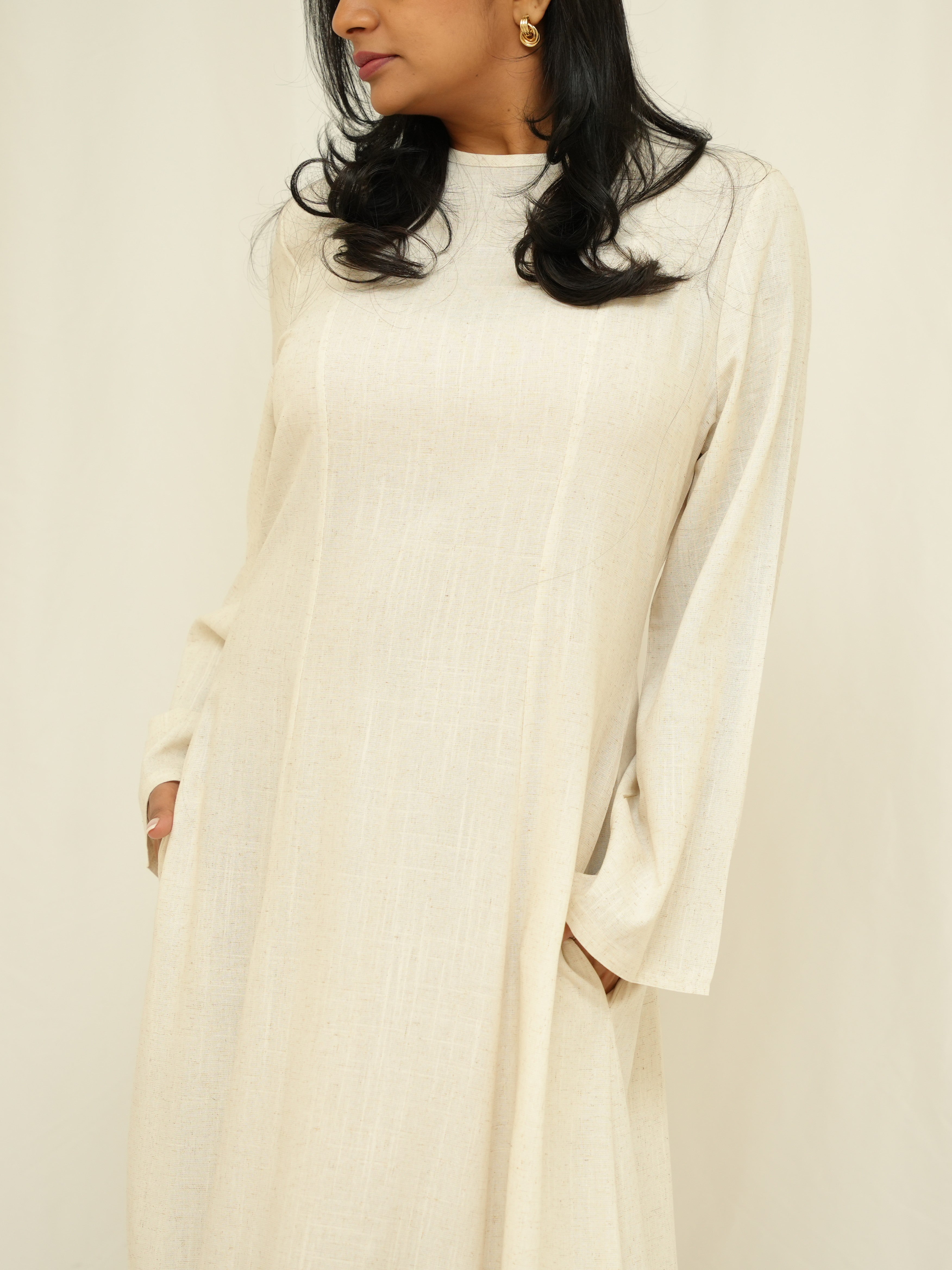 Ivory Structured Maxi Dress