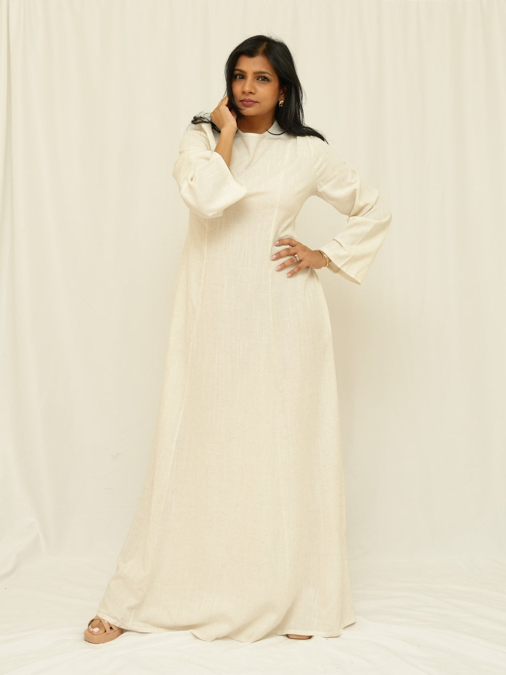 Ivory Structured Maxi Dress