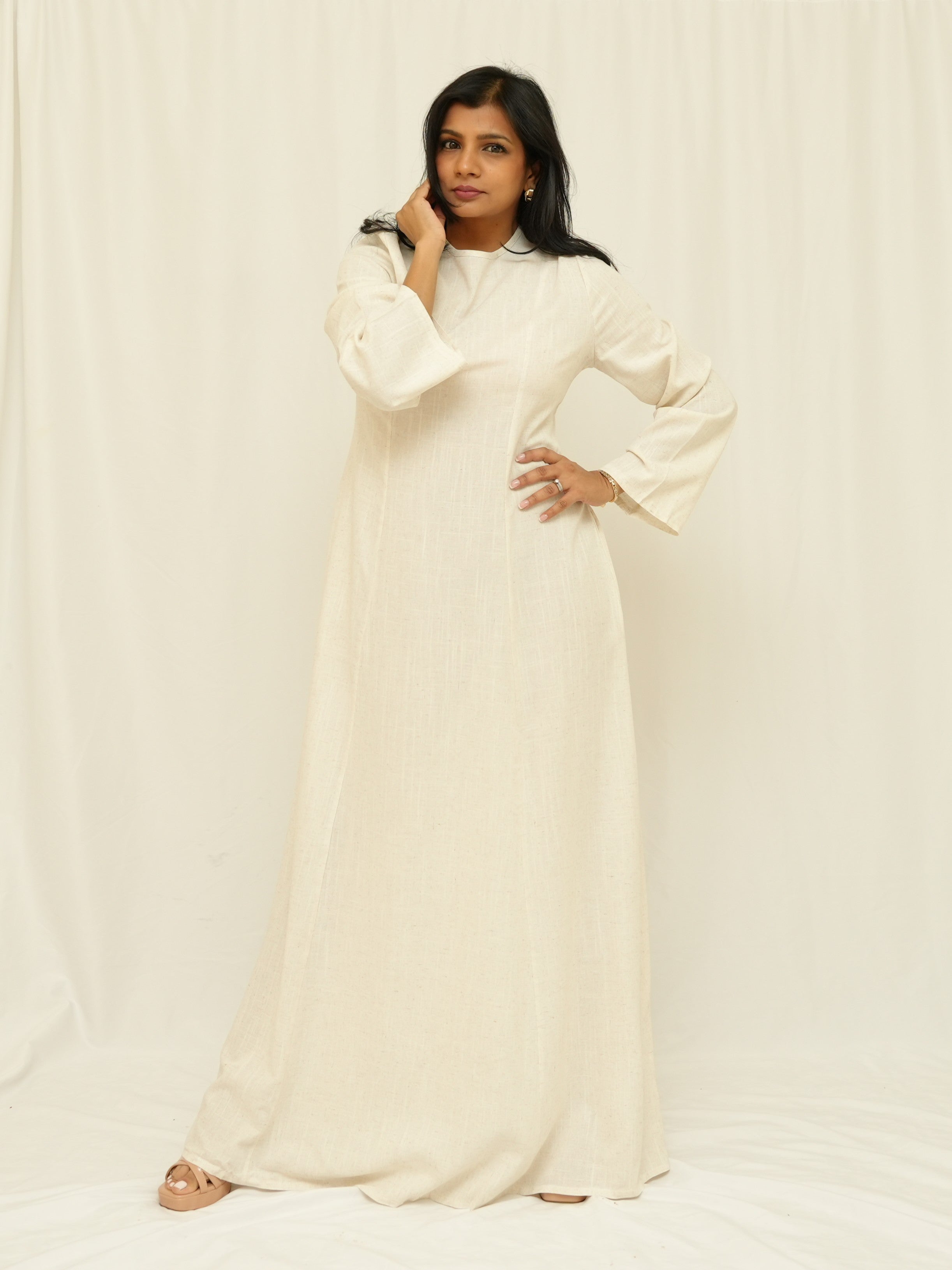 Ivory Structured Maxi Dress