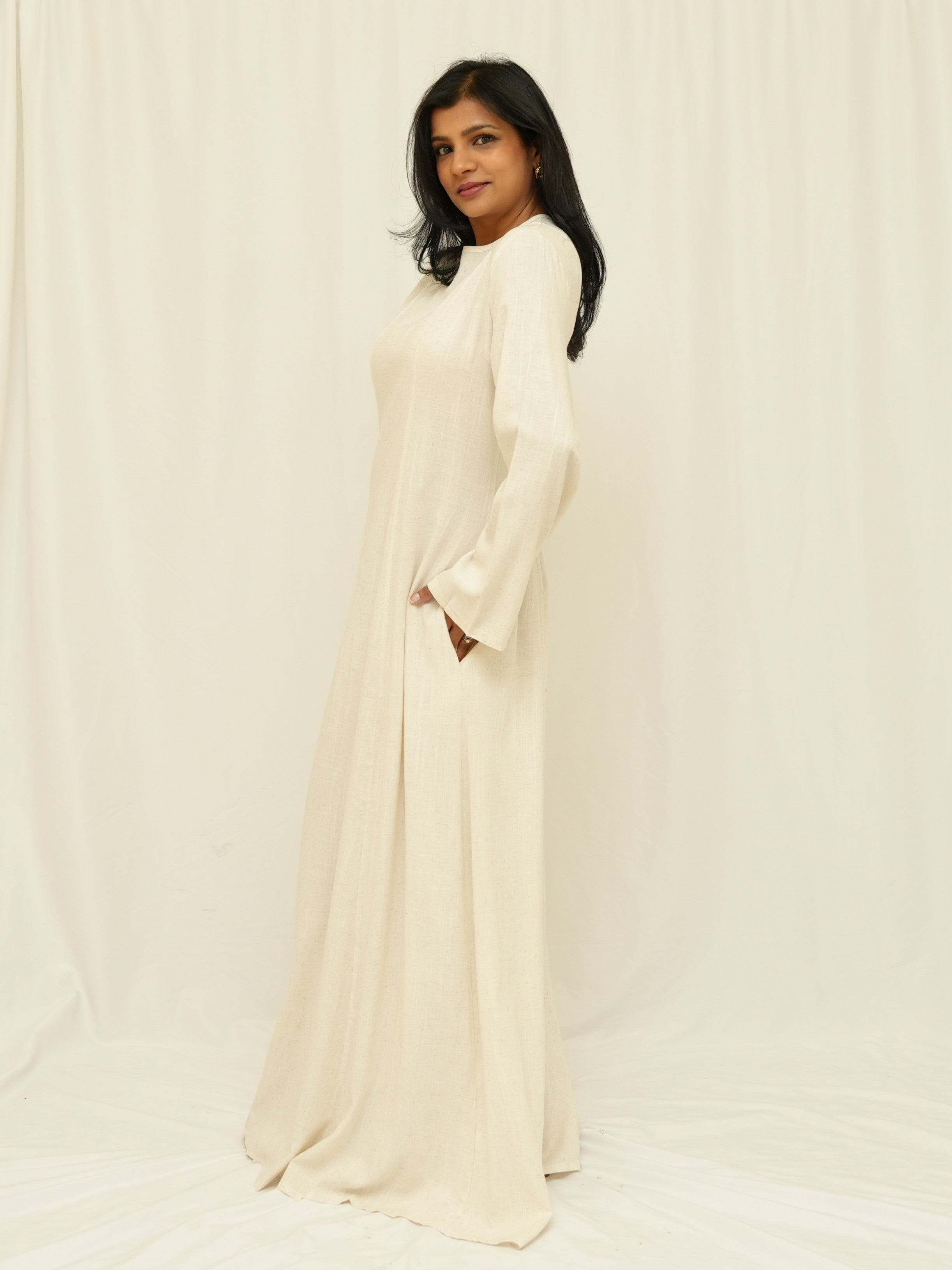 Ivory Structured Maxi Dress
