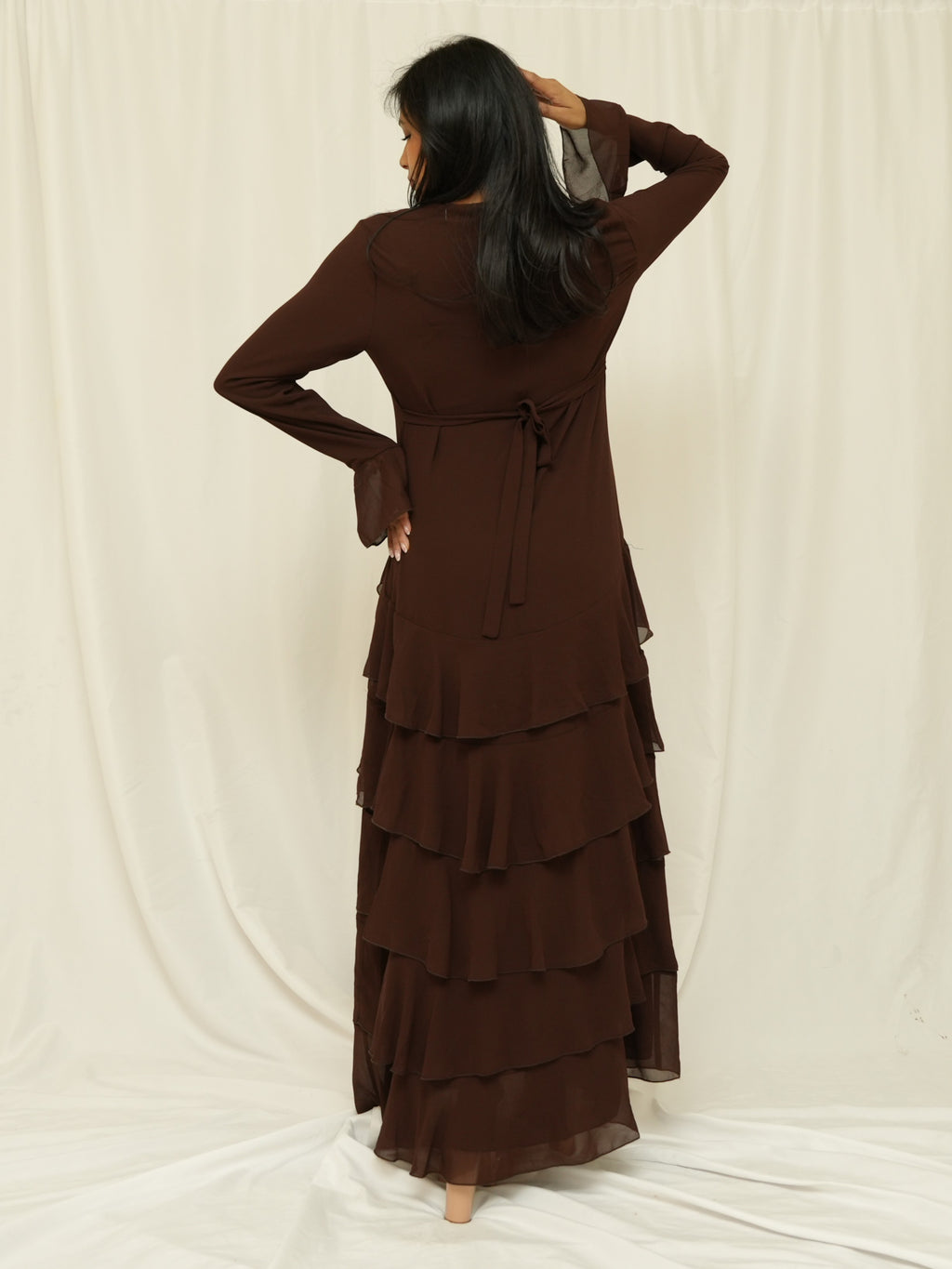 Dark Brown Ruffle Dress