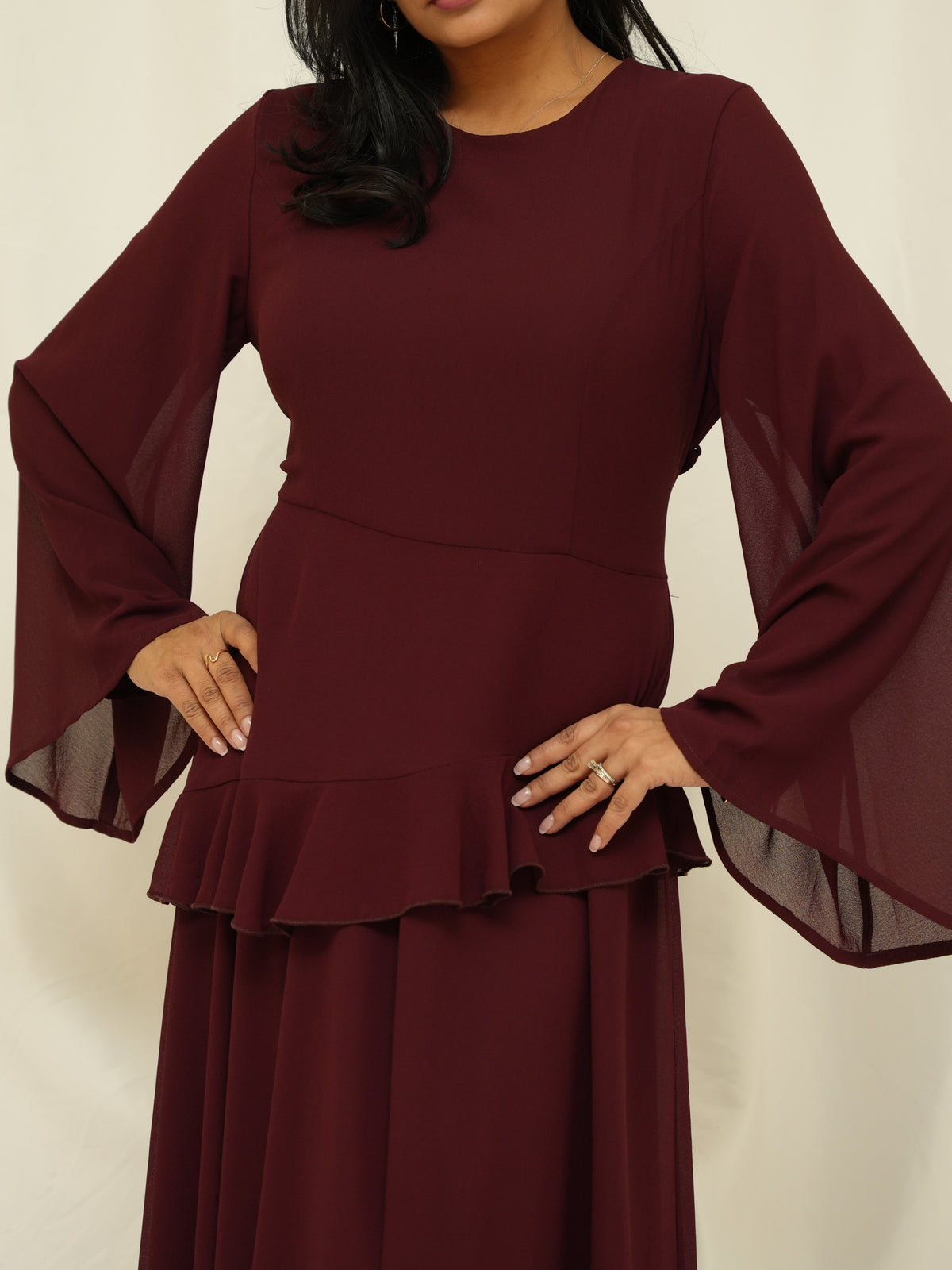 Burgundy Flowing Dress
