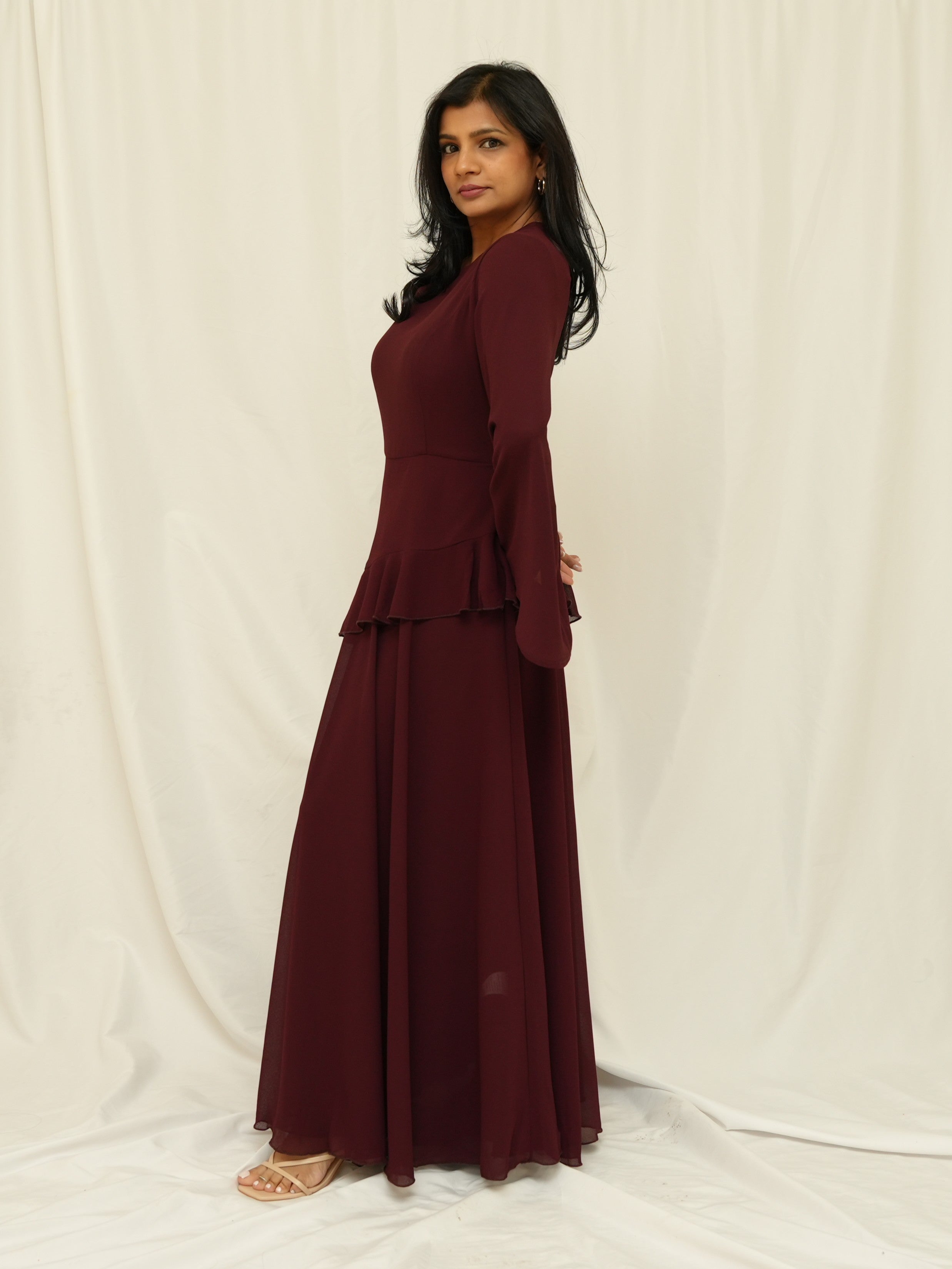 Burgundy Flowing Dress