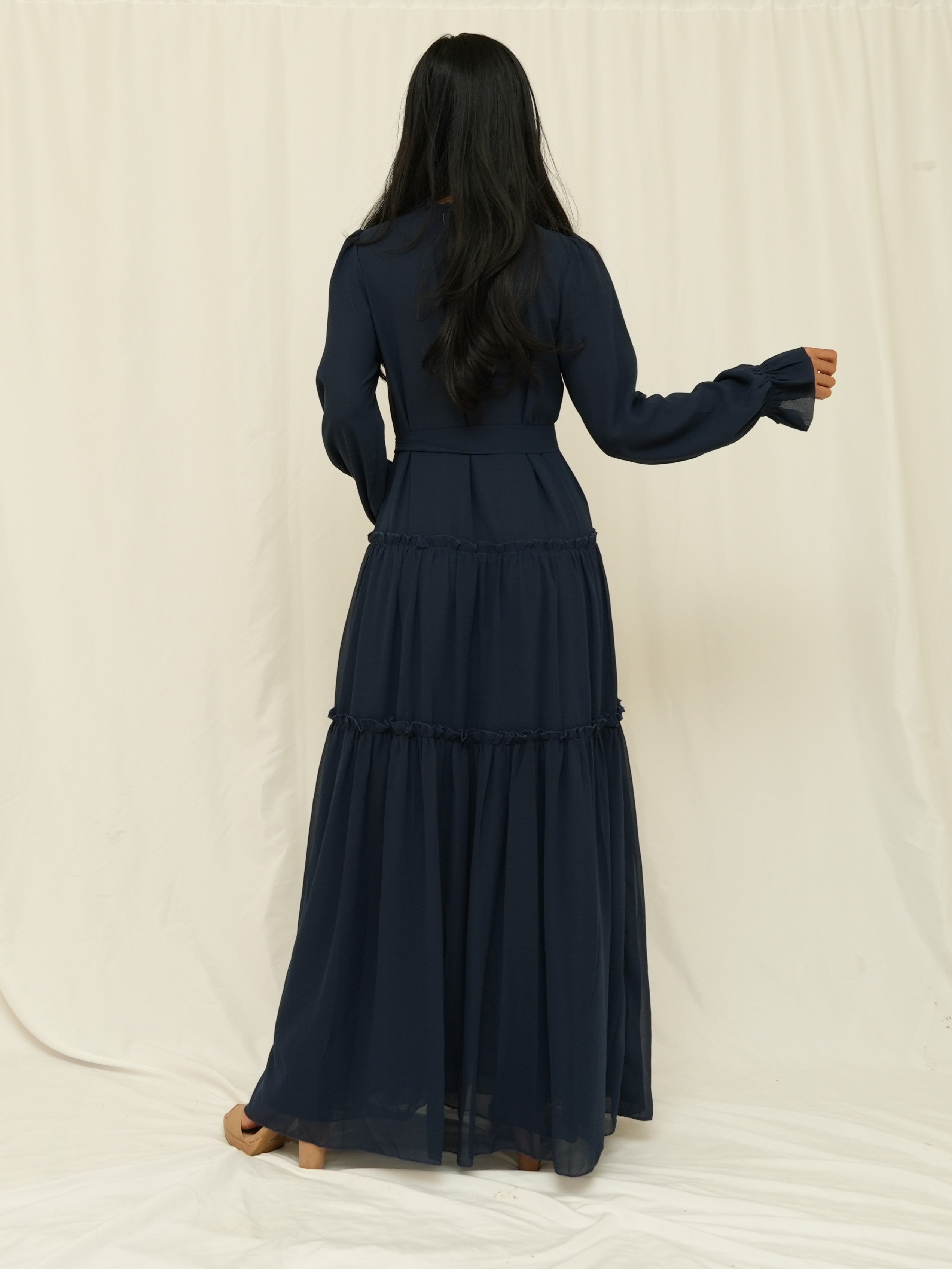 Navy Belted Dress