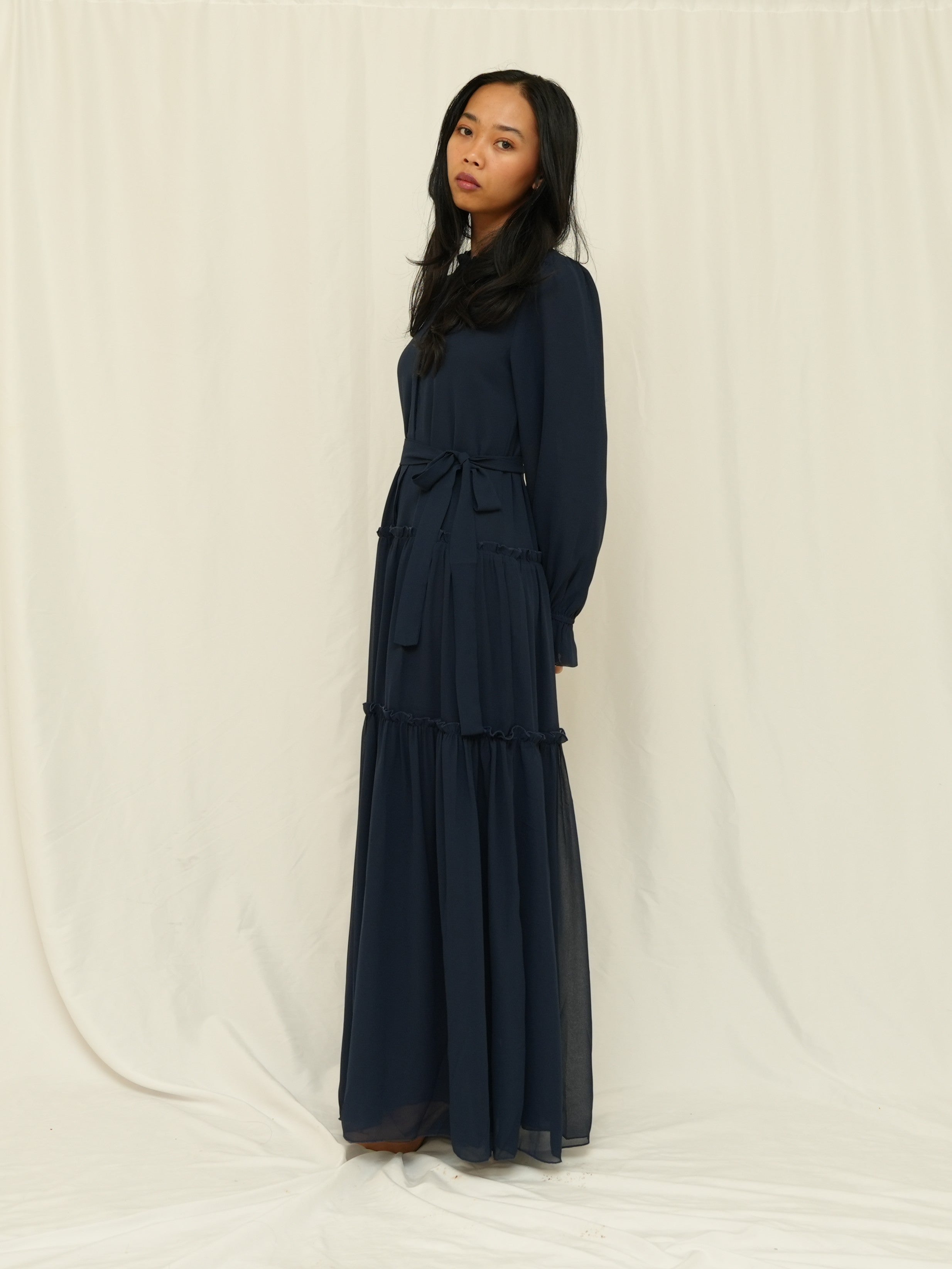 Navy Belted Dress