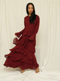 Maroon Ruffle Dress